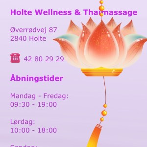 Hej :) Holte  Wellness & Thaimassage  Åben  Mandag Til  Lørdag  Kl 9:30 Til  Kl 18:00  Øverrødvej 
Storkøbenhavn

Tel: 42802929 // #9